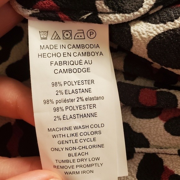 NWT Michael Kors Burgundy Leopard Print Women's Blouse - Picture 16 of 16